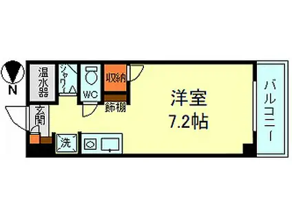 チュリス幸町(ワンルーム/5階)の間取り写真