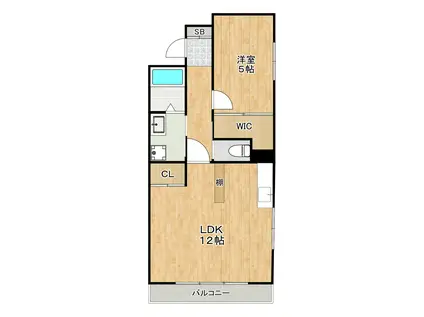 ピアチェーレ(1LDK/1階)の間取り写真