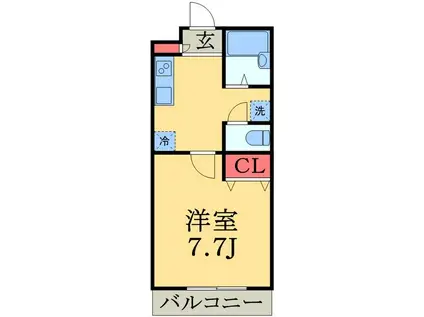 フェリーク(1K/2階)の間取り写真