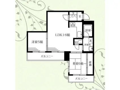 サープラス麻生(2LDK/3階)の間取り写真