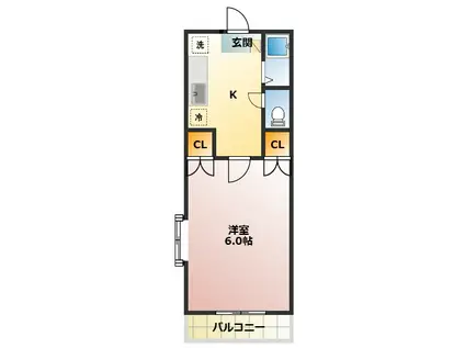 豊島園フラワーハイツI(1K/2階)の間取り写真