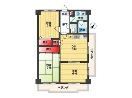 レヴィオン(3DK/5階)の間取り写真