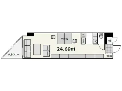 シャルレ10番館(1K/2階)の間取り写真