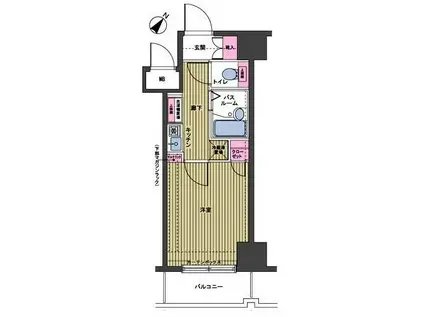 トーシンフェニックス日本橋三越前(1K/4階)の間取り写真