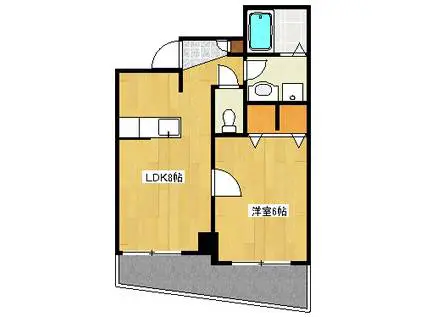 トウイナーズマンション(1LDK/8階)の間取り写真