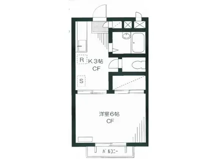 コトー西が丘(1K/1階)の間取り写真