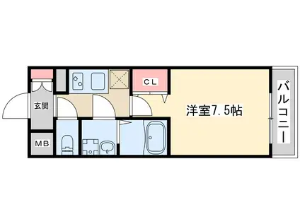 エスレジデンス江坂アレグリア(1K/7階)の間取り写真