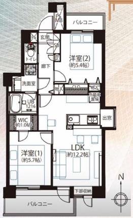 フェイム池袋西(2LDK/5階)の間取り写真