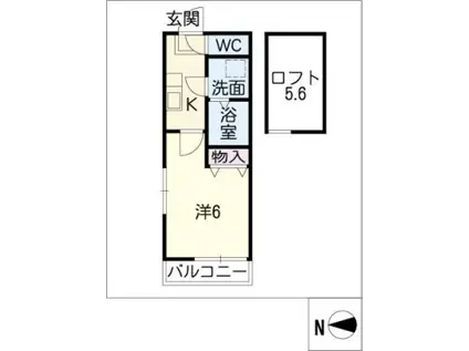 コーポM2(1K/2階)の間取り写真