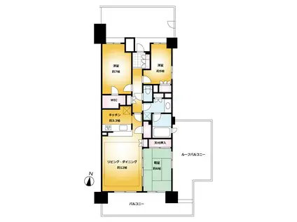 パークシティ稲毛の杜(3LDK/9階)の間取り写真