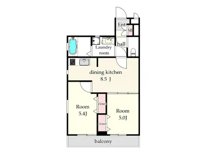 フォレストメゾンアイリス(2DK/2階)の間取り写真