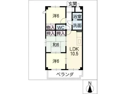 RIVER FUKUJU(3LDK/2階)の間取り写真