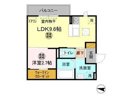 ダイシエル(1LDK/1階)の間取り写真