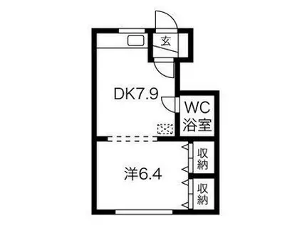マンション常盤(1DK/4階)の間取り写真