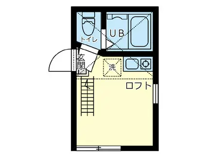 ユナイト石川町ジェフベック(ワンルーム/2階)の間取り写真