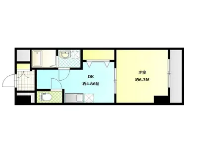 IMASAMORUGEN壱番館(1DK/4階)の間取り写真