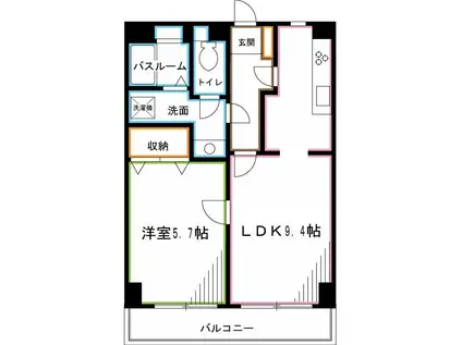 カリフール今川 3号棟(1LDK/5階)の間取り写真