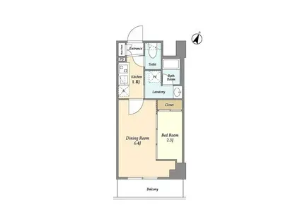 プラート宮坂(1LDK/1階)の間取り写真