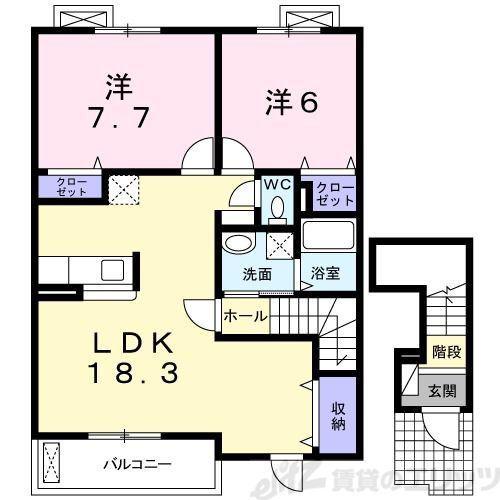 DU SUD MAISON(2LDK/1階)の間取り写真