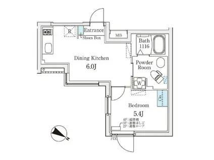 FIKA池袋 旧リビオメゾン池袋(1DK/3階)の間取り写真
