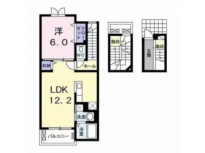グラン・ソレイユ(1LDK/3階)の間取り写真