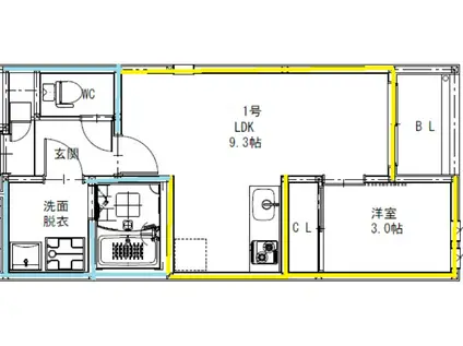 REGALEST SAVIOR(1LDK/1階)の間取り写真