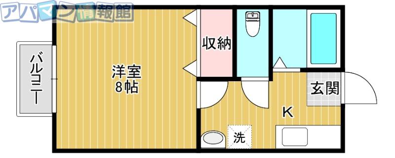 コモンズ古津駅前(1K/1階)の間取り写真