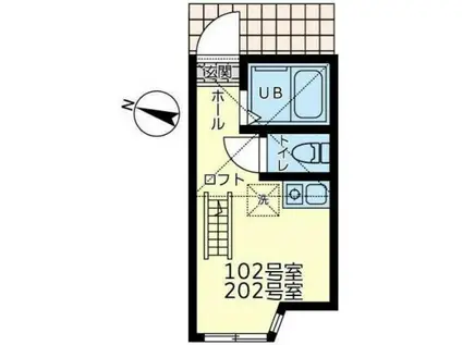 ユナイト安針ポルトスの杜(ワンルーム/1階)の間取り写真