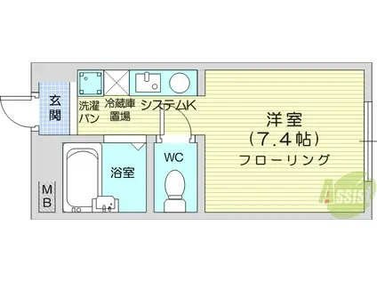 SFORZO(ワンルーム/3階)の間取り写真