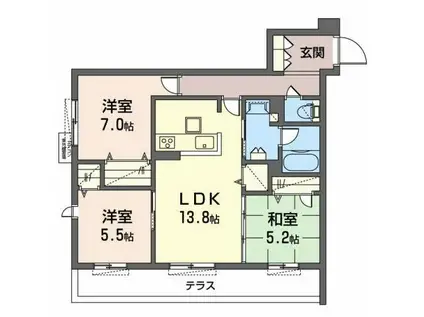 BELLE FELICIA(3LDK/1階)の間取り写真