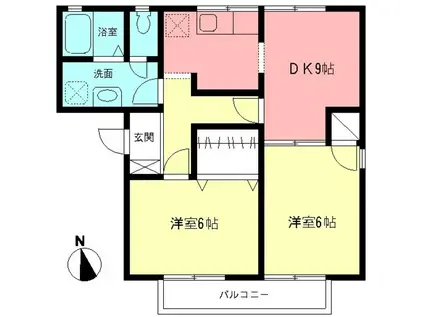 コープルハイツ(2DK/2階)の間取り写真