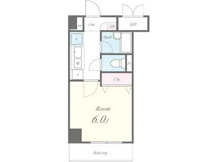 ポラーノ東高円寺(1K/6階)の間取り写真