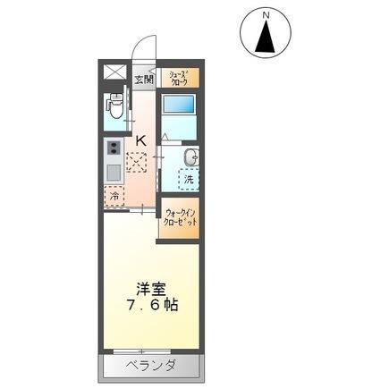 パークストリート2(1K/1階)の間取り写真