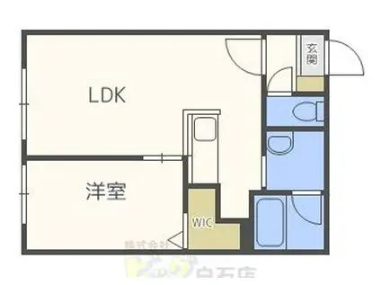 アズールIII(1LDK/1階)の間取り写真
