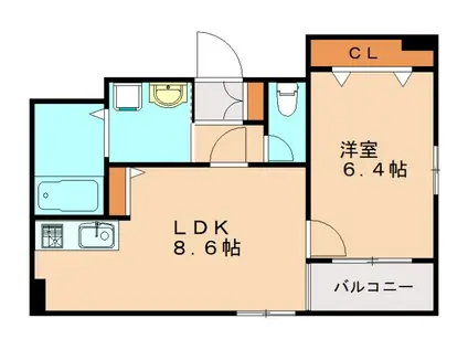 アンビエンス小倉駅前(1LDK/7階)の間取り写真