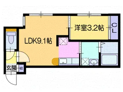 LIISA OTARU(1LDK/1階)の間取り写真