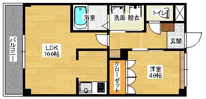 フォレスト シャレ(1LDK/1階)の間取り写真