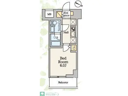 S-RESIDENCE蕨BENE(1K/8階)の間取り写真