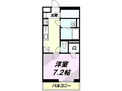 グレイス西八王子II(1K/2階)の間取り写真