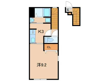 CHRONO RESIDENCE(1K/2階)の間取り写真