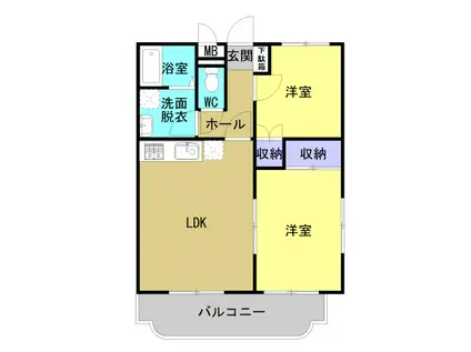 ベルフラワー(2LDK/3階)の間取り写真