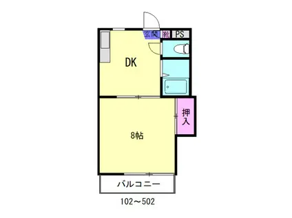 フォーサイト前田RENATUS(1DK/4階)の間取り写真
