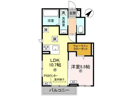 AMULETTE NEXIA COURT(1LDK/1階)の間取り写真