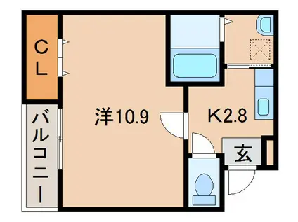 フジパレス和歌山黒田III番館(1K/3階)の間取り写真