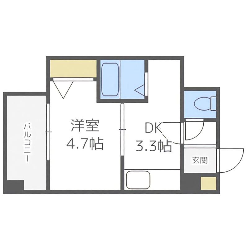 プロムナード(1DK/4階)の間取り写真
