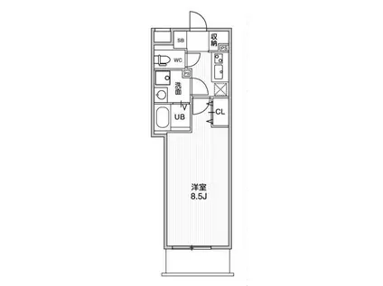 ルネサンスコート羽田SKYGATE(1K/1階)の間取り写真