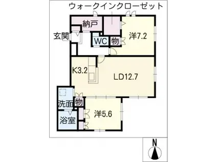 ウィステリアIII(2LDK/1階)の間取り写真