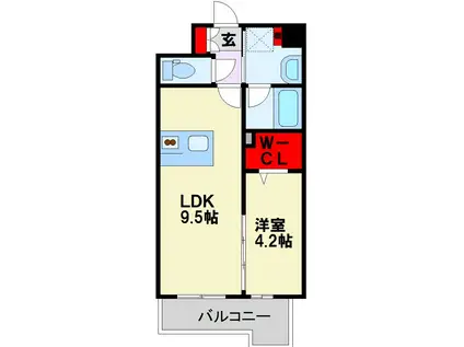 PRADO OHASHI(1LDK/3階)の間取り写真
