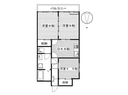 ハイツ荒川(3K/5階)の間取り写真