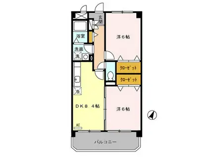 メゾン286(2DK/2階)の間取り写真